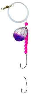 Double Hook Colorado Spinner – Purple Scale Blade Lure