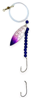 Double Hook Willow Leaf Spinner – Purple Scale Blade Lure