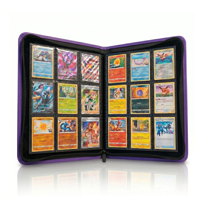 EVORETRO 9-Pocket Zip-Up Trading Card Zipper Binder for 360 cards