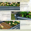 Outsunny 6 x 3 x 1ft Galvanized Raised Garden Bed, Reinforced Outdoor Planter Box with Open Bottom, Silver