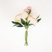Peach Pink And Cream Artificial Peony Flower Bouquet 13’’X8’’