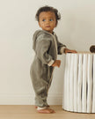 Velour Zip Jumpsuit | Forest | Quincy Mae