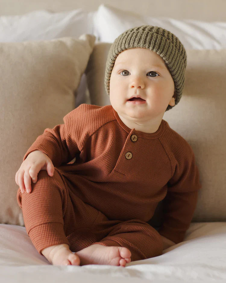 Henley Knit Top | Cranberry | Quincy Mae