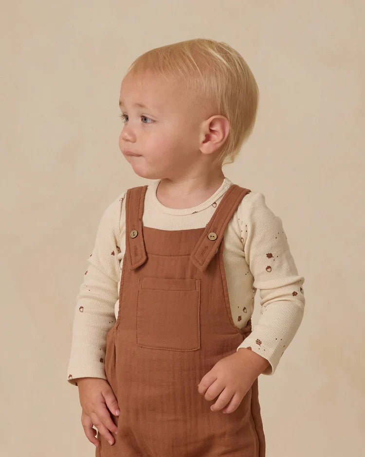 Ribbed Bodysuit, 2 Pack | Cedar Micro Stripe, Acorns | Quincy Mae