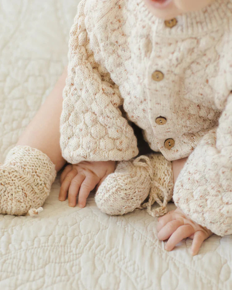 Bubble Knit Cardigan | Natural Confetti | Quincy Mae