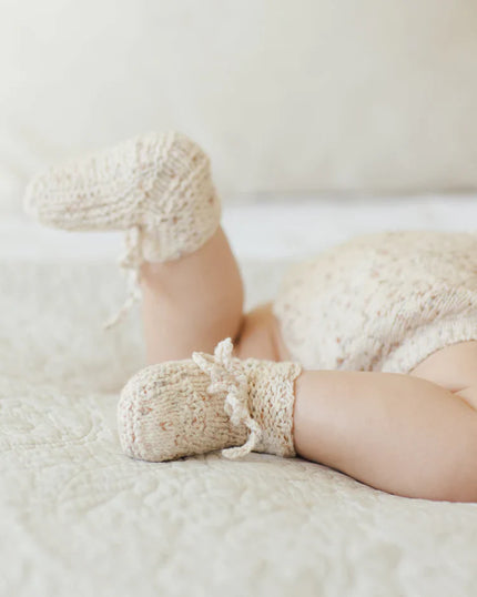 Knit Booties | Natural Confetti | Quincy Mae