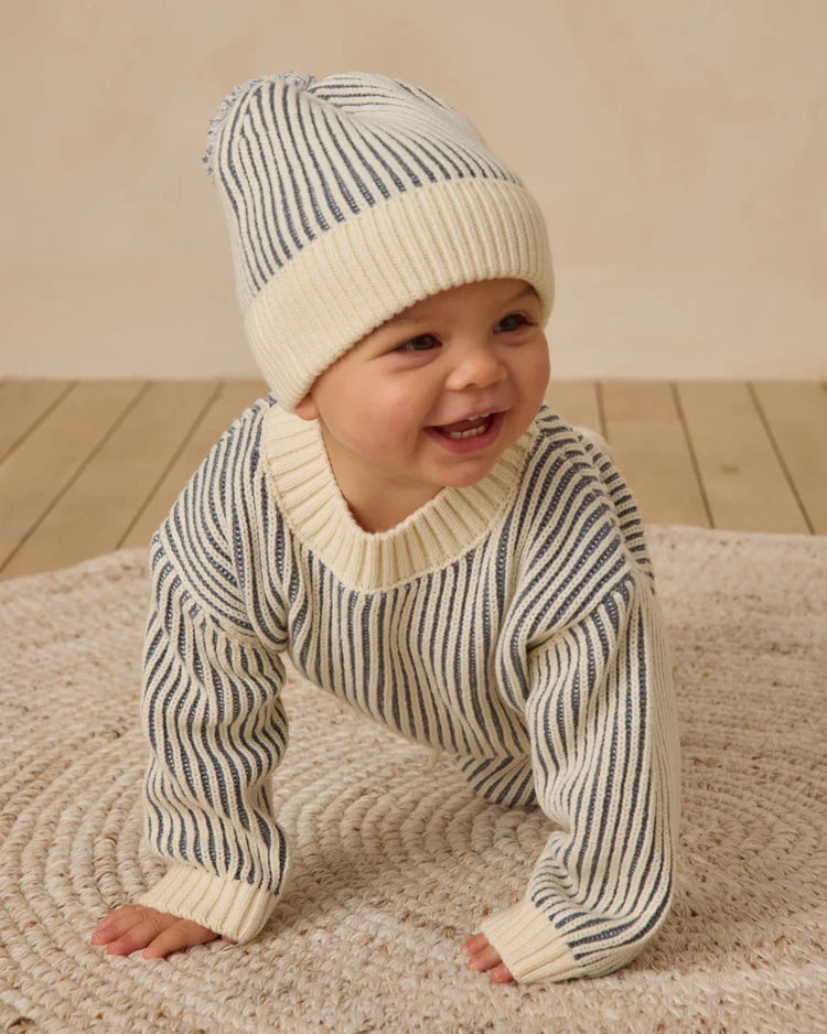 Relaxed Knit Sweater | Ocean | Quincy Mae