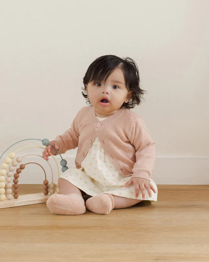 Knit Cardigan | Heathered Rose | Quincy Mae