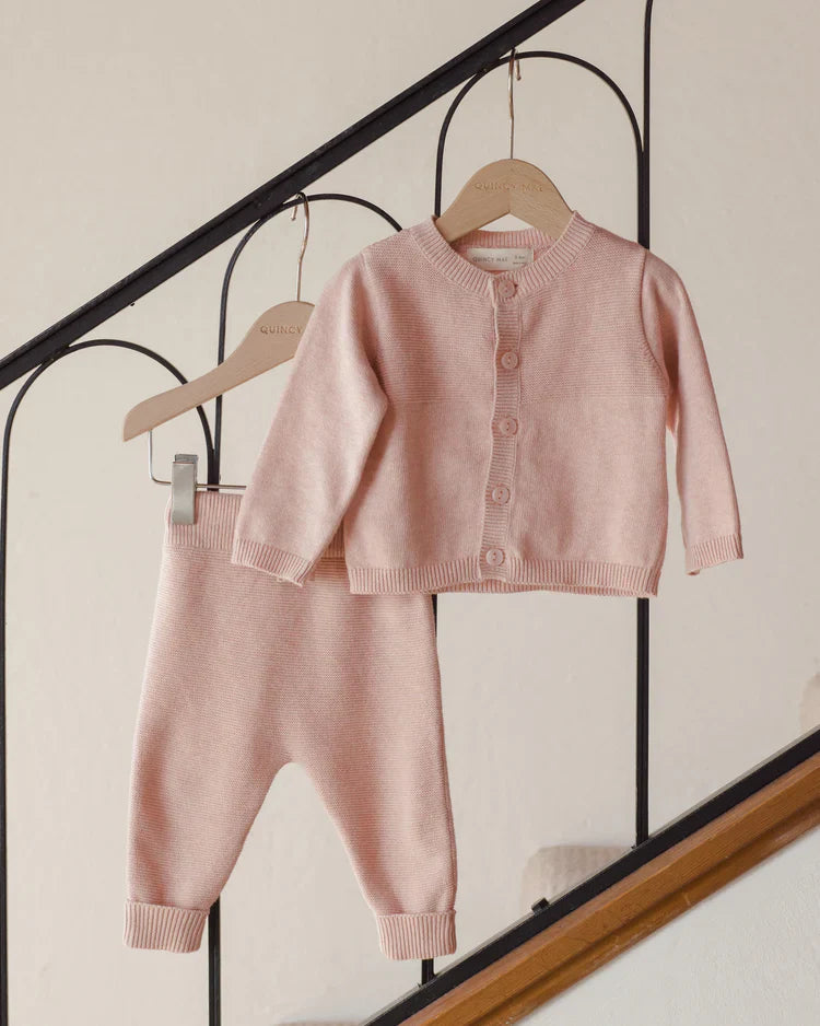 Knit Pant | Heathered Rose | Quincy Mae