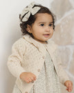 Ruffle Collar Cardigan | Natural | Quincy Mae
