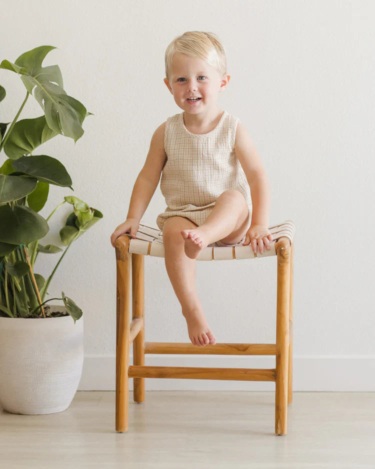 Woven Tank + Short Set | Yellow Plaid  | Quincy Mae