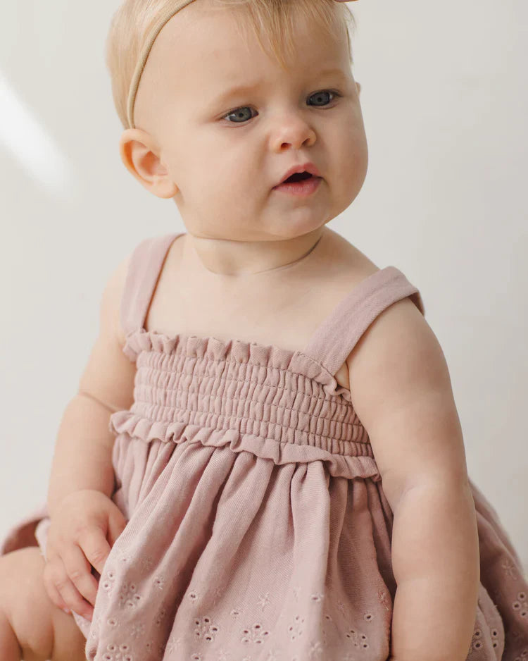 Mae Smocked Top + Bloomer Set | Mauve | Quincy Mae