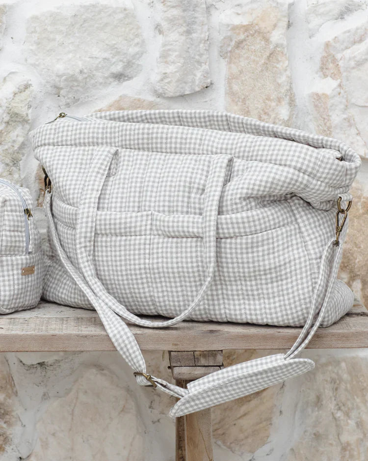 Diaper Bag + Changing Mat | Sage Gingham | Quincy Mae