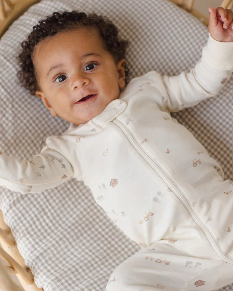 Zip Longsleeve Sleeper | Farm | Quincy Mae