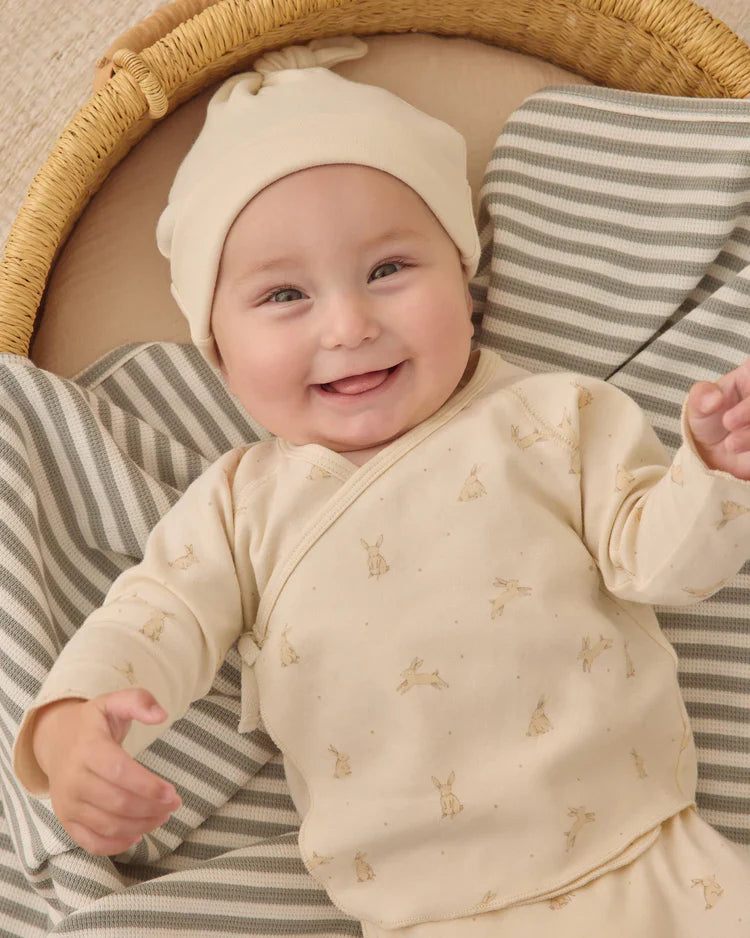 Wrap Top + Footed Pant Set | Bunnies | Quincy Mae