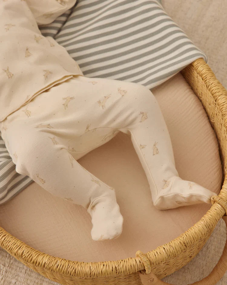 Wrap Top + Footed Pant Set | Bunnies | Quincy Mae