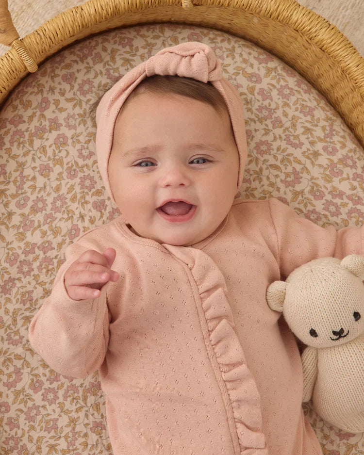 Pointelle Knotted Headband | Melon | Quincy Mae