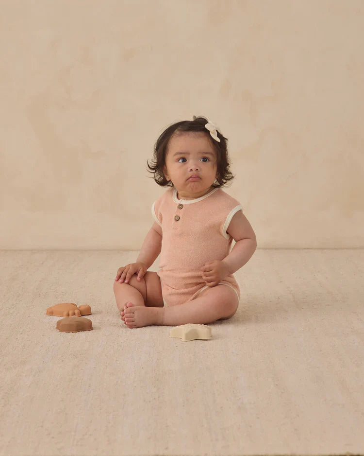 Terry Cloth Romper | Melon | Quincy Mae