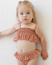 Smocked Ruffle Bikini | Poppy Floral | Quincy Mae