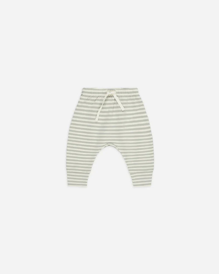 Drawstring Pant | Sage Stripe | Quincy Mae