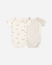 Short Sleeve Bodysuit Pack | Race Car, Oat Micro Stripe | Quincy Mae
