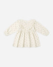 Long Sleeve Ruffle V Dress | Blue Ditsy | Quincy Mae