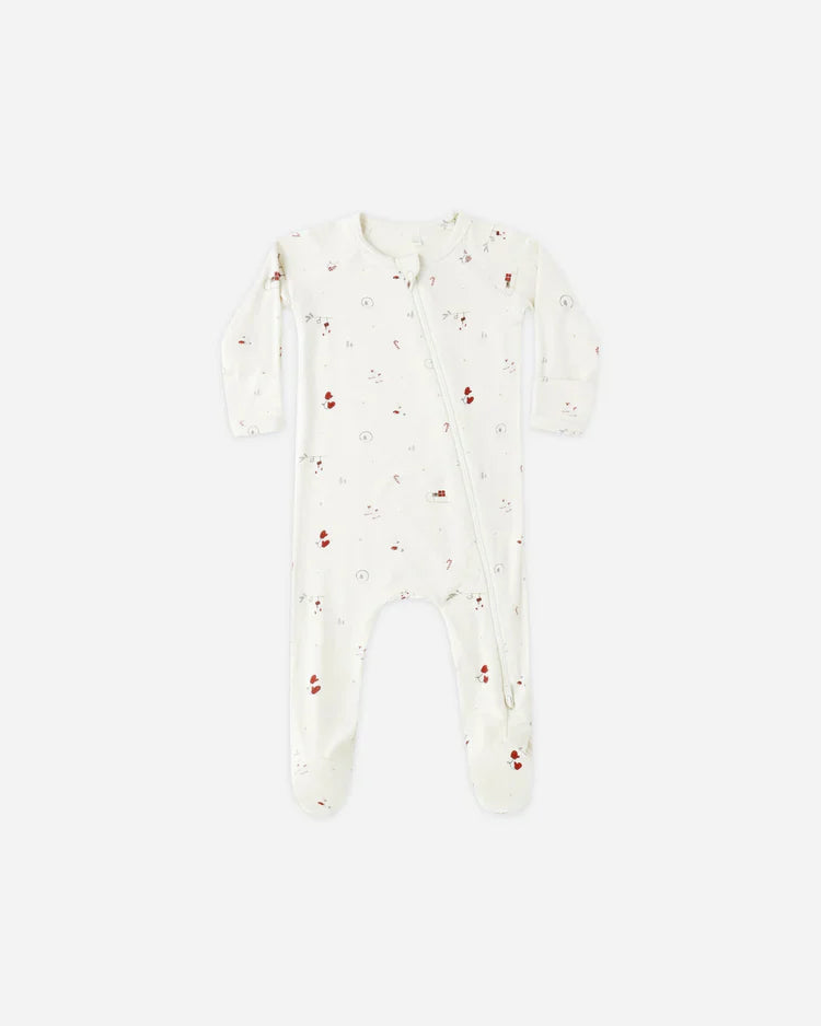 Bamboo Zip Footie | Winter Wonderland | Quincy Mae
