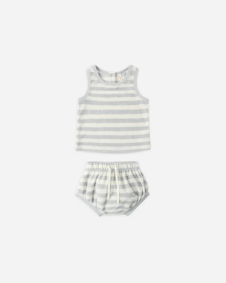 Terry Tank + Short Set | Sky Stripe | Quincy Mae