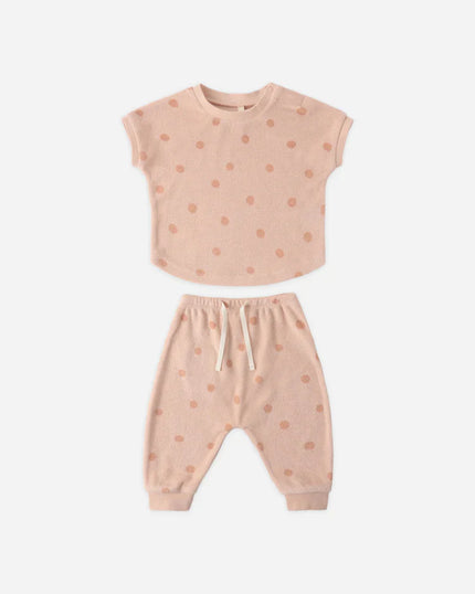 Terry Tee + Pant Set | Polka Dot | Quincy Mae