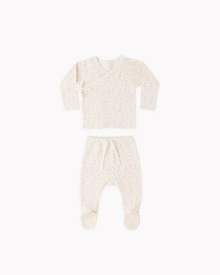 Wrap Top + Footed Pant Set | Ditsy | Quincy Mae