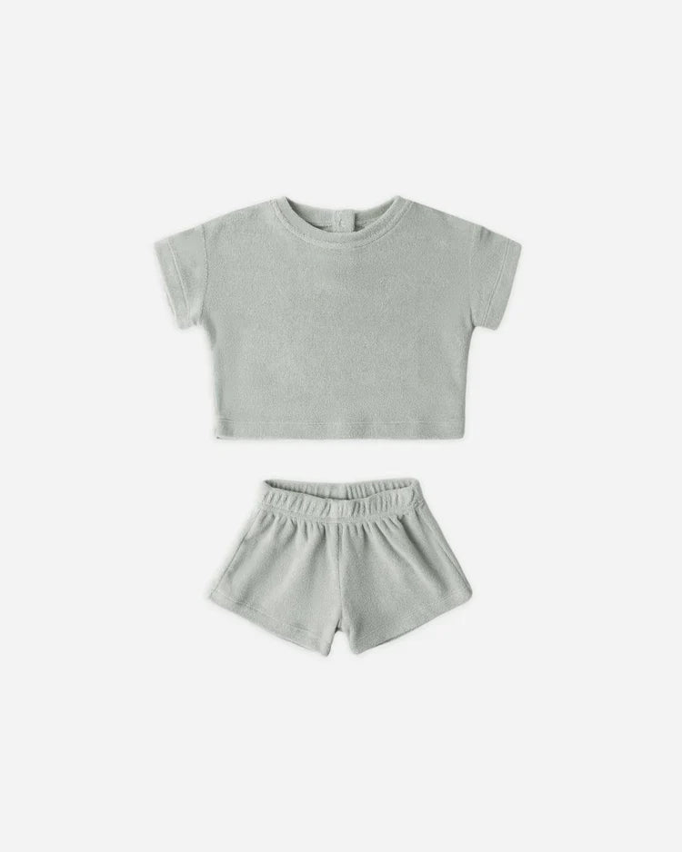 Terry Tee + Short Set | Sage | Quincy Mae