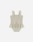 Smocked One-Piece Swimsuit | Blue + Butterscotch Stripe | Quincy Mae