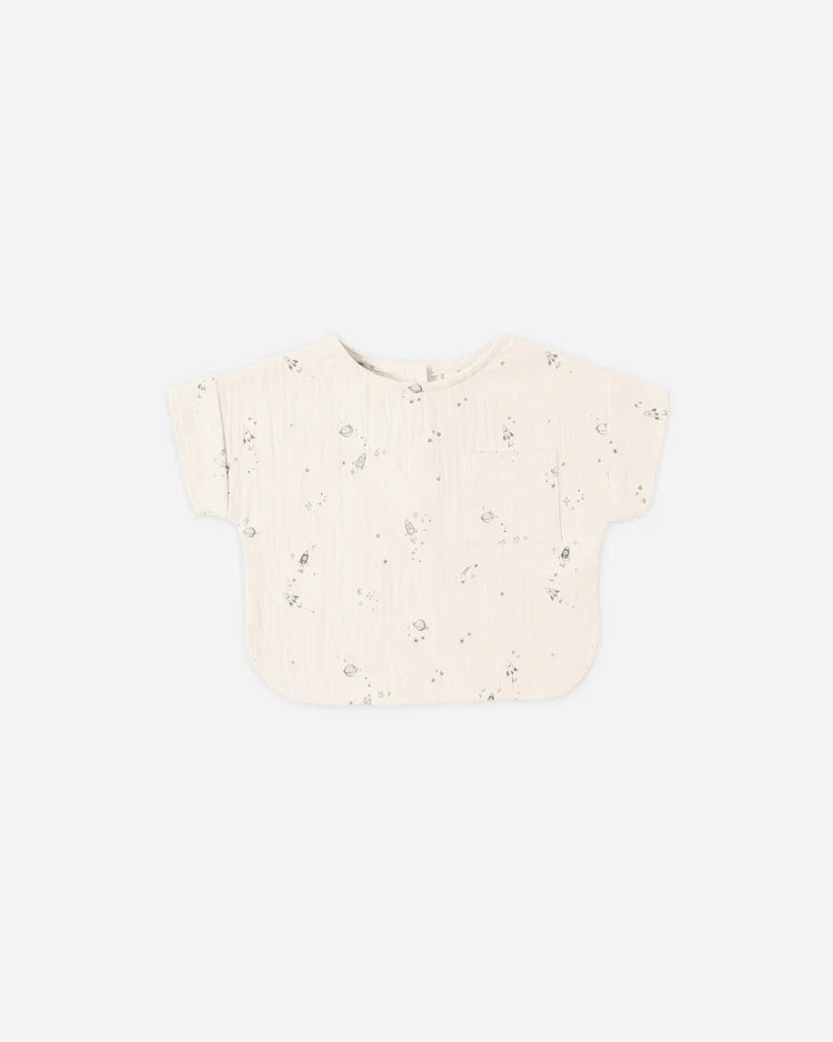 Woven Boxy Top | Space | Quincy Mae