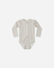 Byron Rashguard One-Piece | Blue + Butterscotch Stripe | Quincy Mae