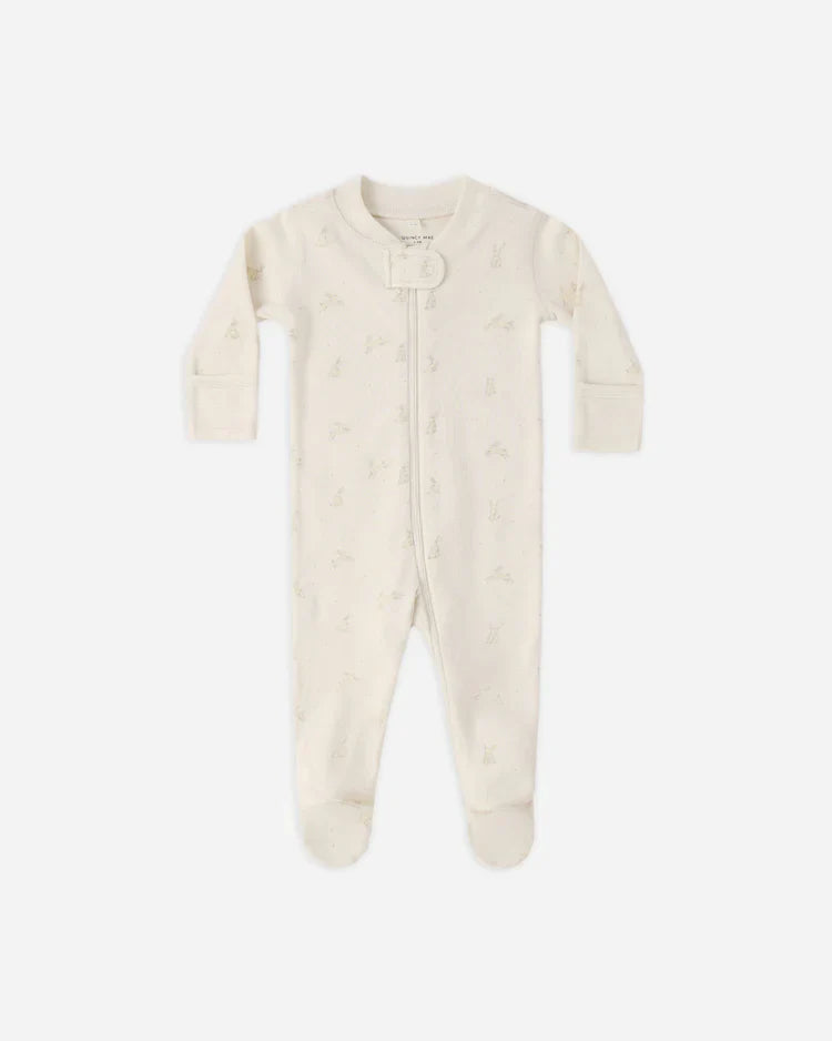 Zip Long Sleeve Sleeper Footie | Bunnies | Quincy Mae