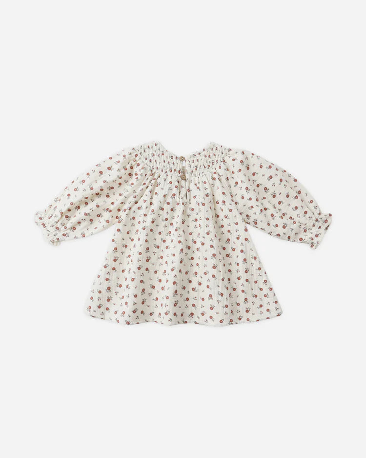 V Smocked Dress | Winter Ditsy | Quincy Mae