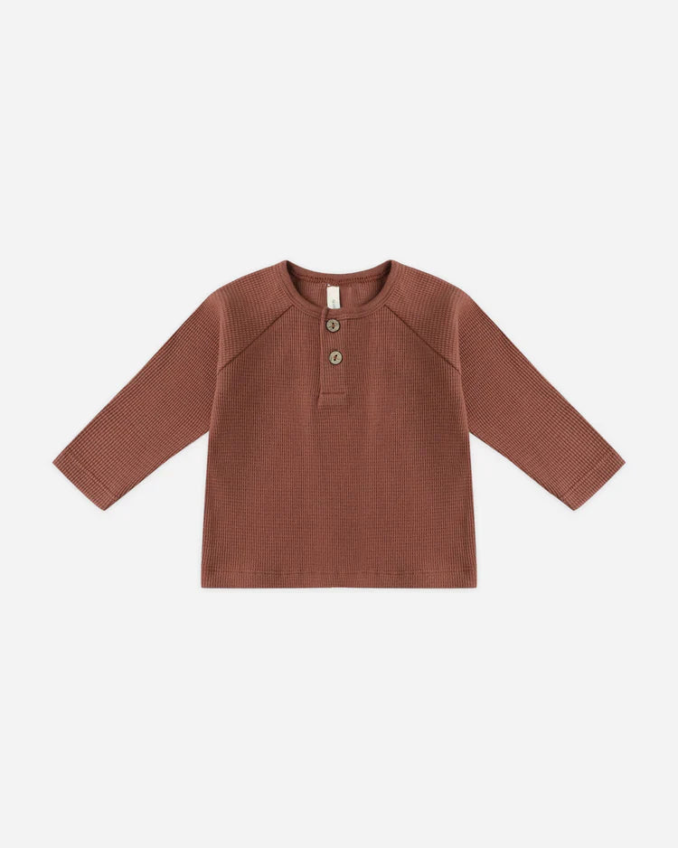 Henley Knit Top | Cranberry | Quincy Mae
