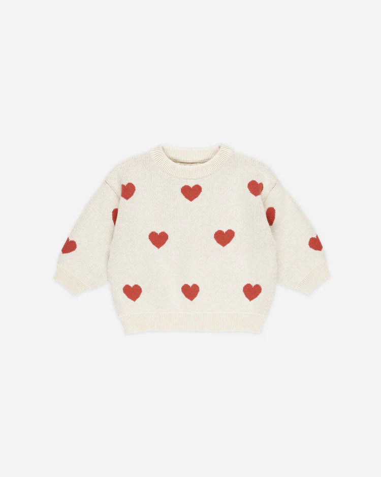 Heart Knit Sweater & Pant Set | Quincy Mae | Natural