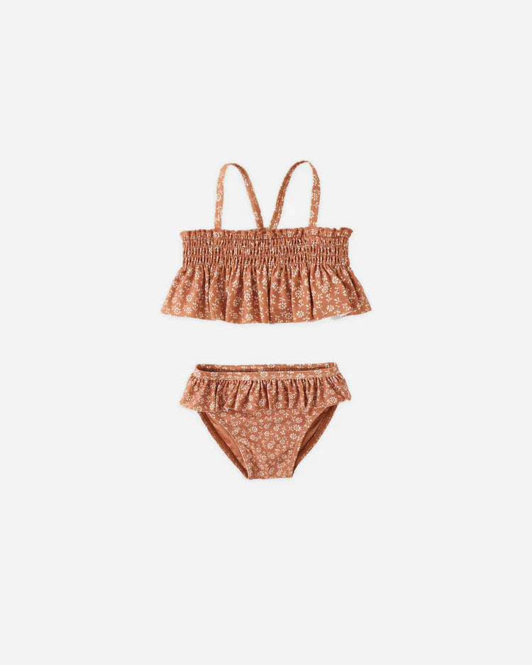 Smocked Ruffle Bikini | Poppy Floral | Quincy Mae