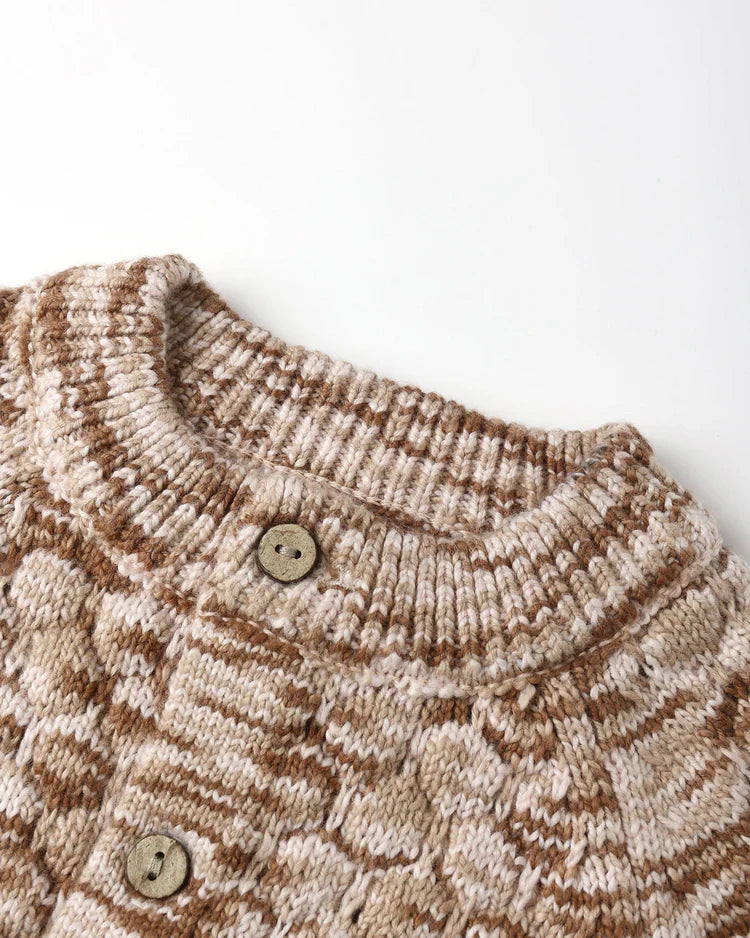Bubble Knit Cardigan | Rose Speckle | Quincy Mae