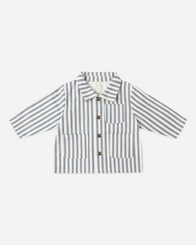 Utility Jacket | Ocean Pinstripe | Quincy Mae