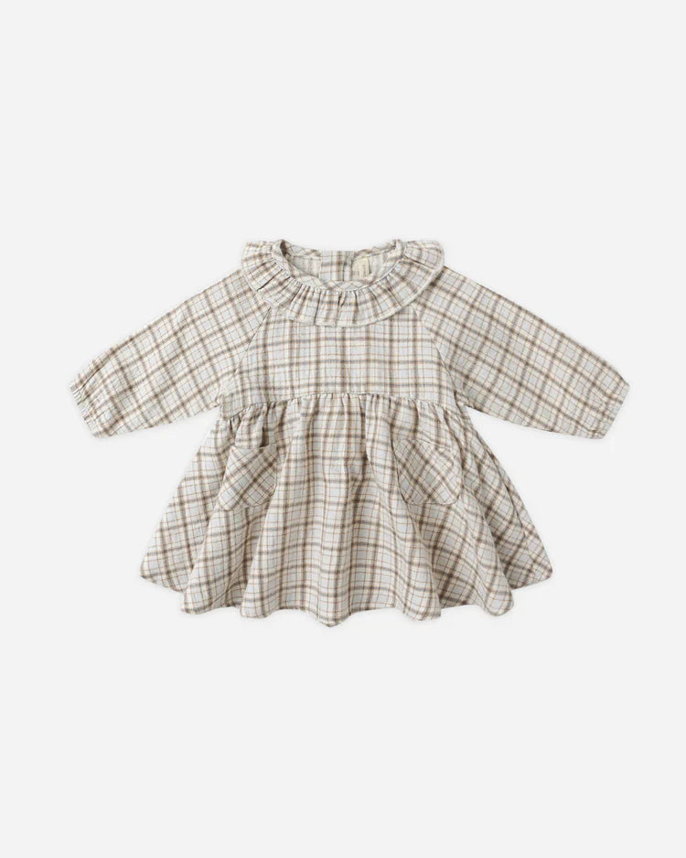 Simone Dress | Blue Plaid | Quincy Mae