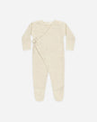 Wrap Knit Footie | Heathered Natural | Quincy Mae