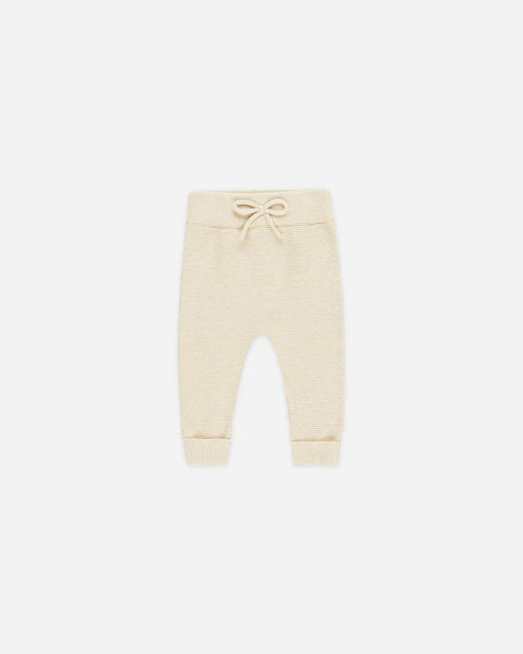 Knit Pant | Heathered Natural | Quincy Mae