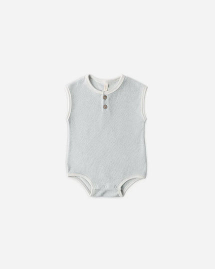 Terry Cloth Romper | Sky | Quincy Mae