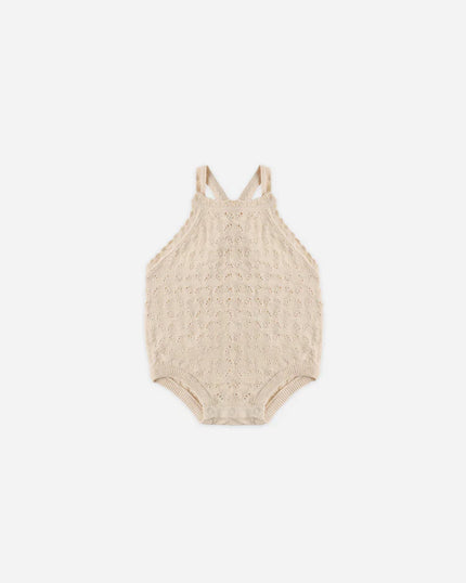 Annie Knit Romper | Ecru | Quincy Mae