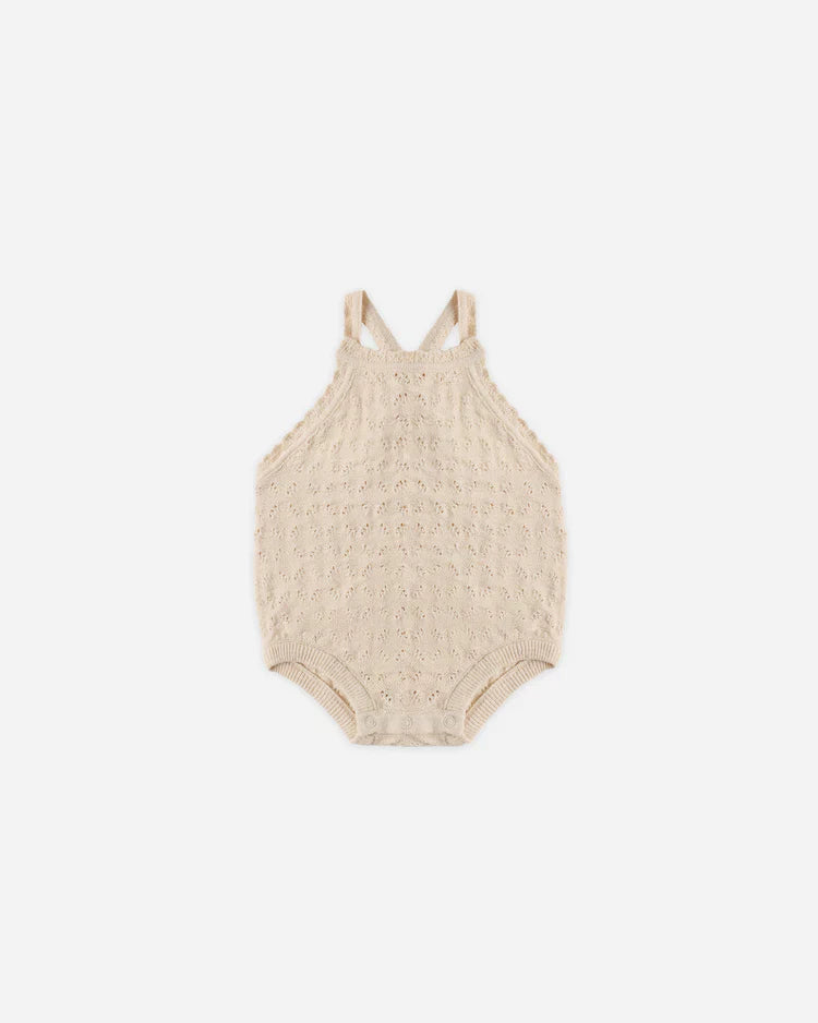 Annie Knit Romper | Ecru | Quincy Mae