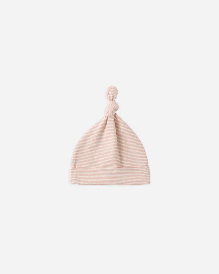 Knotted Baby Hat | Melon Micro Stripe | Quincy Mae
