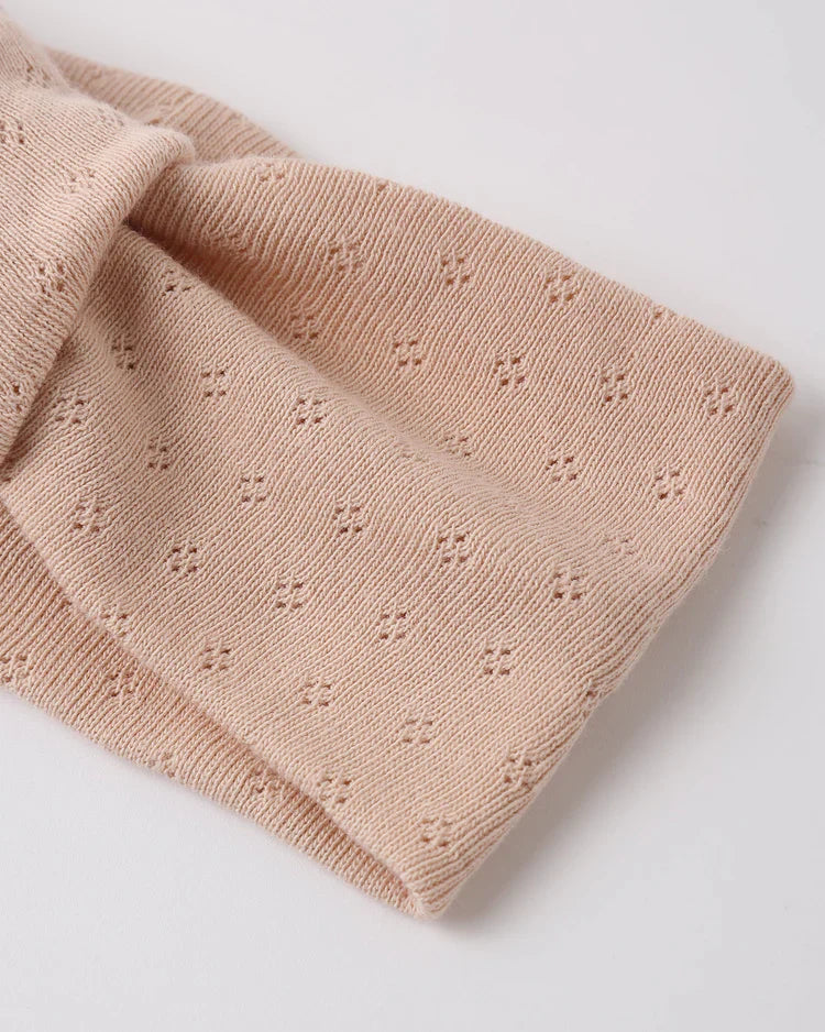 Pointelle Knotted Headband | Melon | Quincy Mae