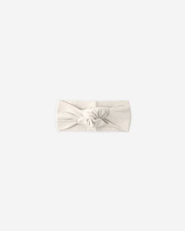 Knotted Headband | Oat Micro Stripe | Quincy Mae